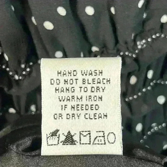 Max Studio Sheer Sleeveless V-Neck Black With White Polka Dots Dress Size Small - Picture 15 of 16